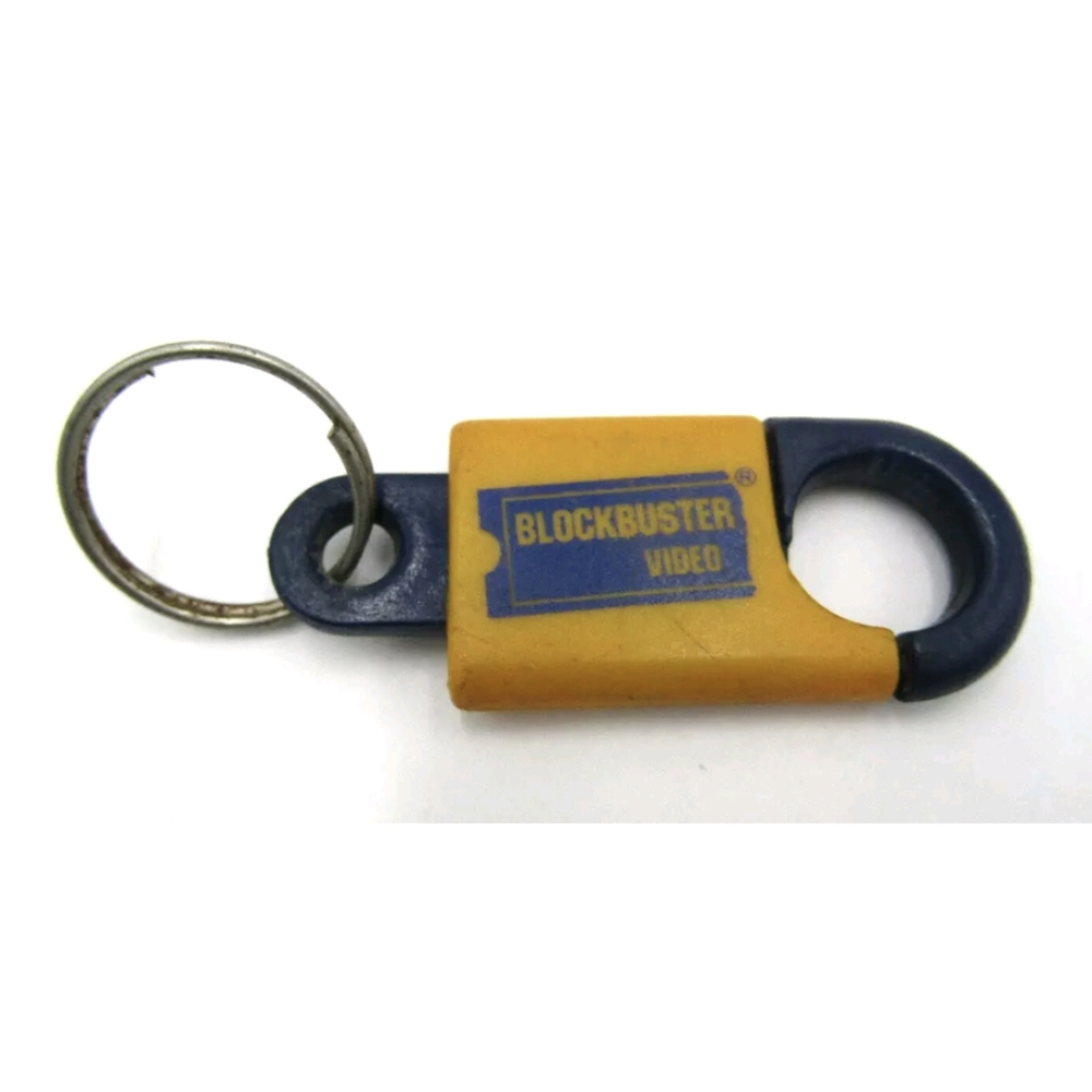 Vintage Blockbuster Video Plastic Keychain Key Ring Retro Movie Store Key Chain